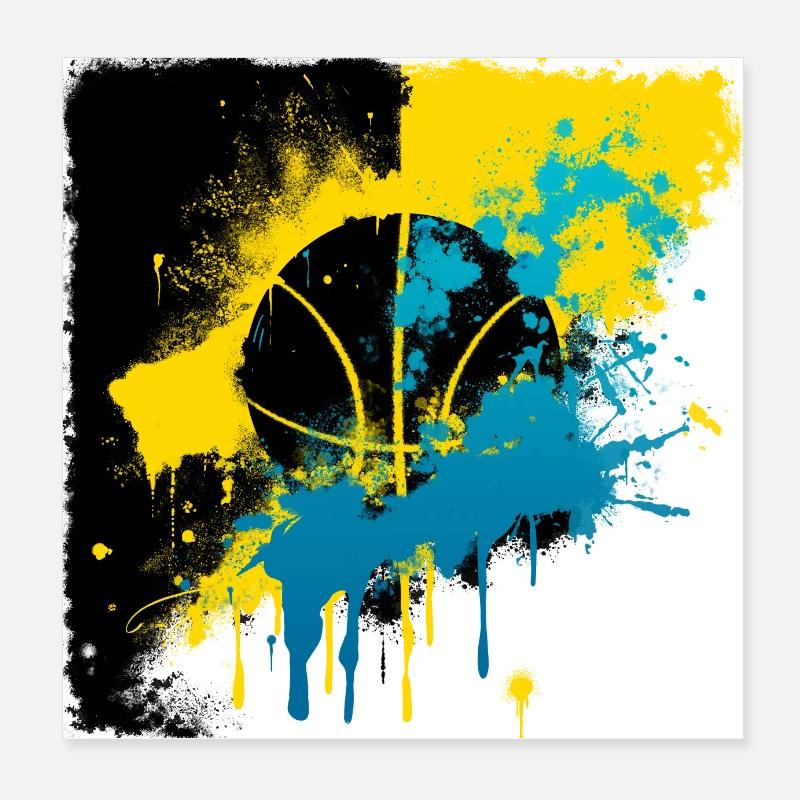 Basketball Graffiti style Poster 8" x 8" (20x20 cm)