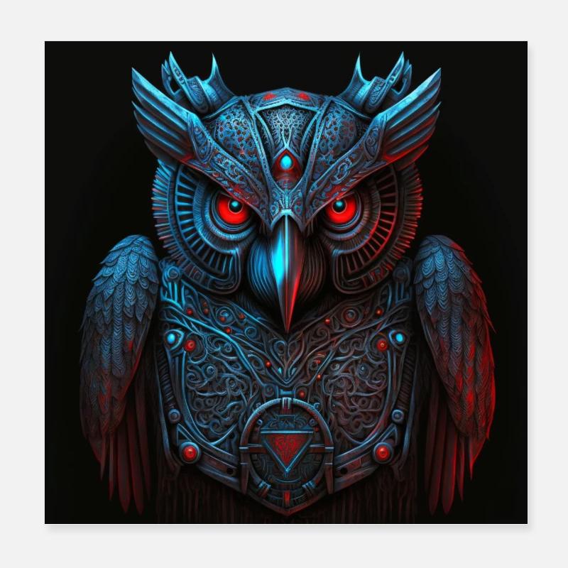 mechanische Eule Poster 20x20 cm