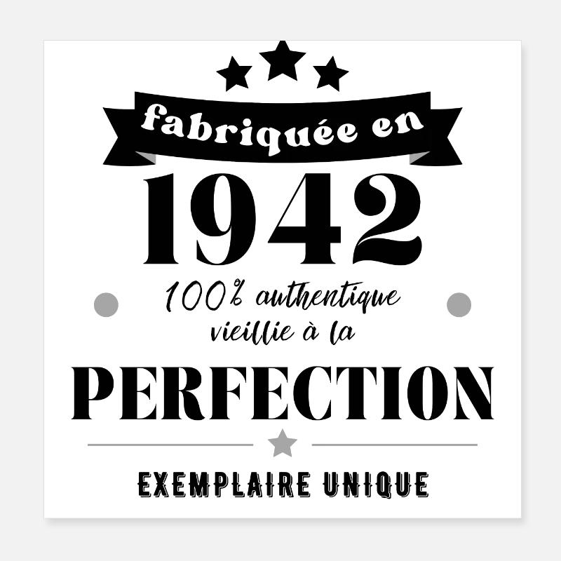 fabriquée en 1942 Poster 20 x 20 cm