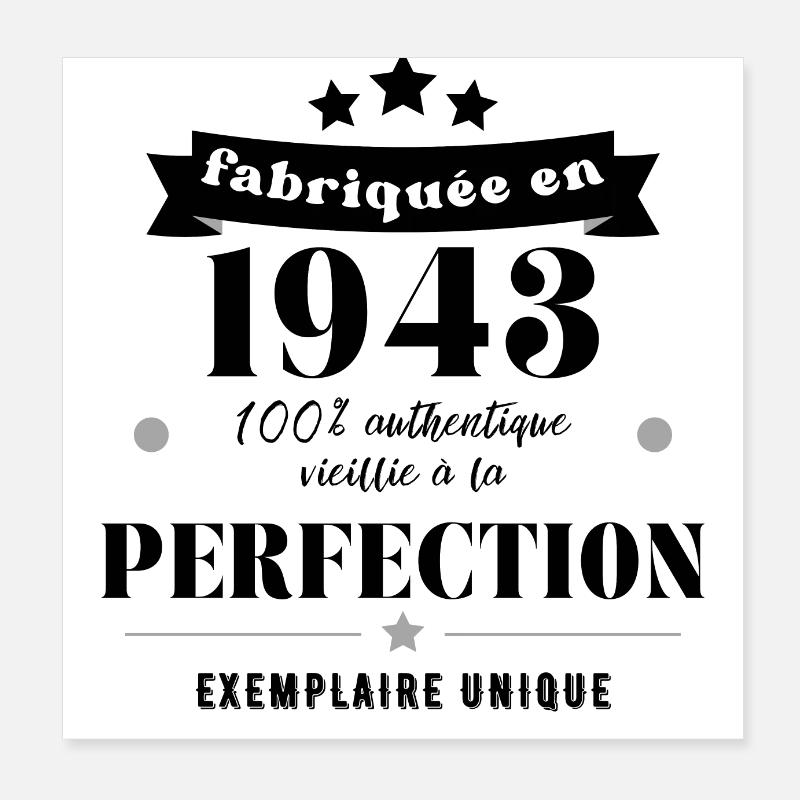 fabriquée en 1943 Poster 20 x 20 cm