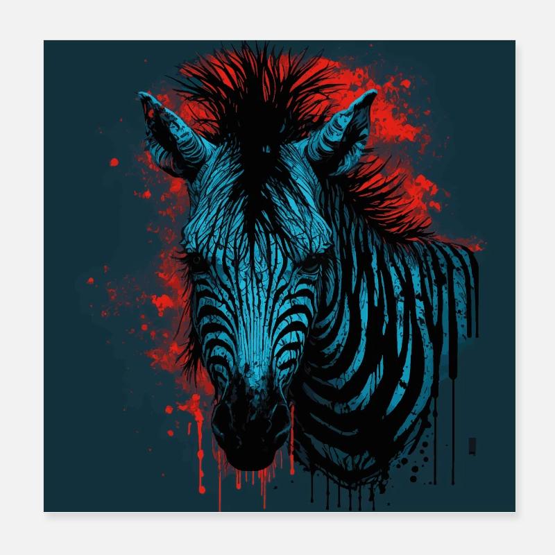 Zebra Poster 20x20 cm