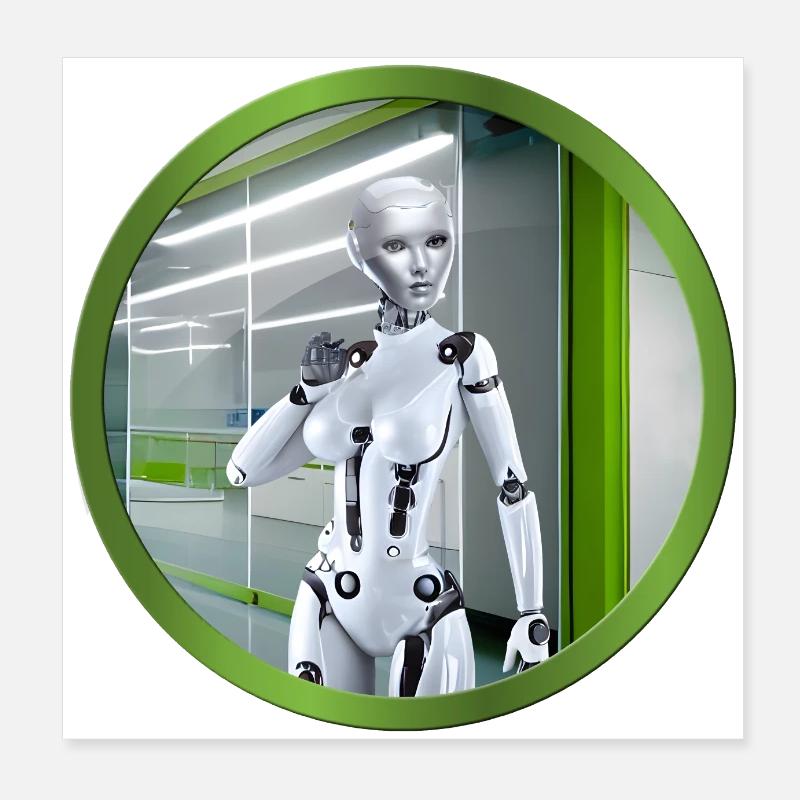 KI Roboter Poster 20x20 cm