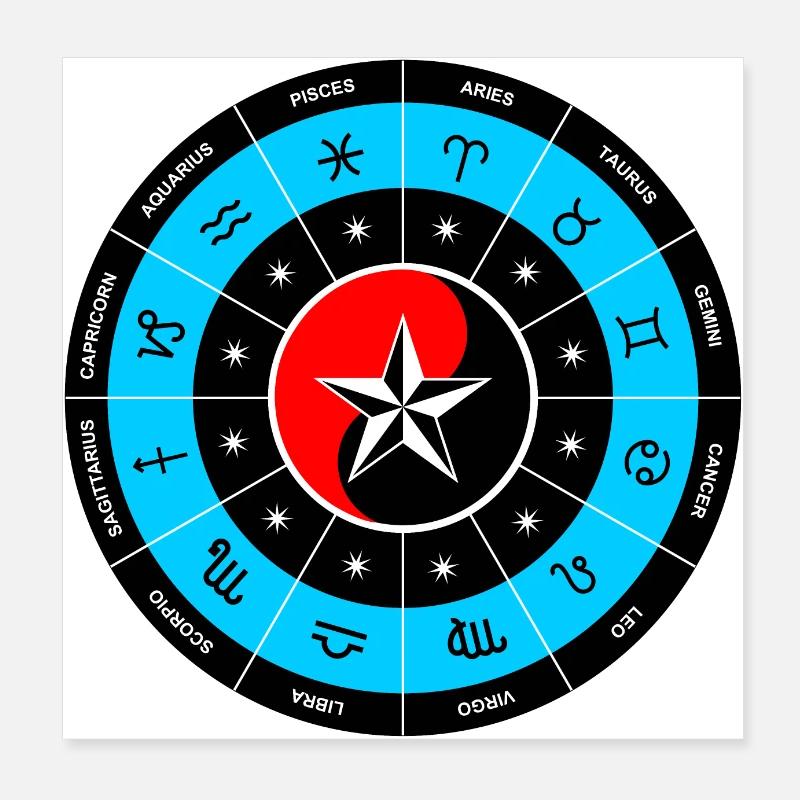 Sternzeichen | 12 Sternzeichen | Horoskope Poster 20x20 cm