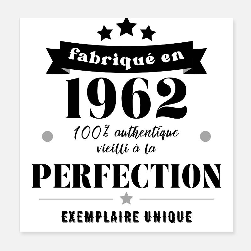 fabriqué en 1962 Poster 20 x 20 cm
