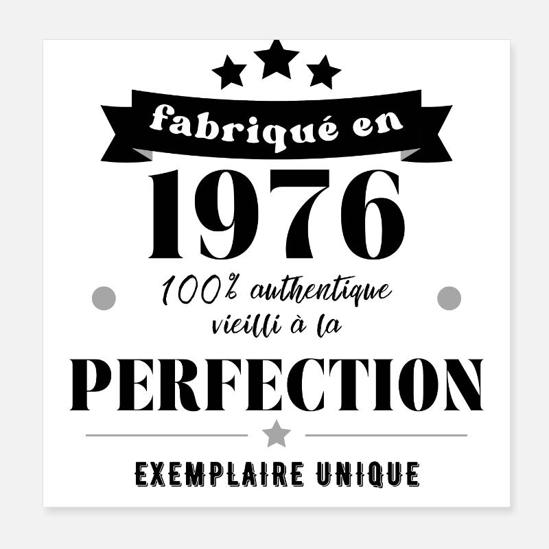 fabriqué en 1976 Poster 20 x 20 cm