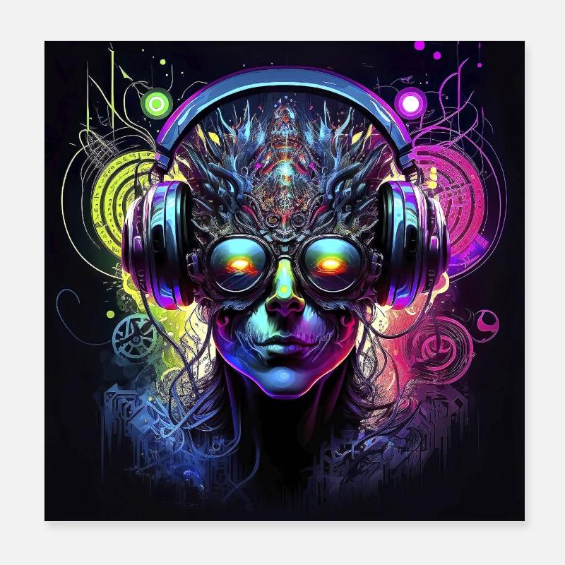 PSY TRANCE DJ Poster 20 x 20 cm
