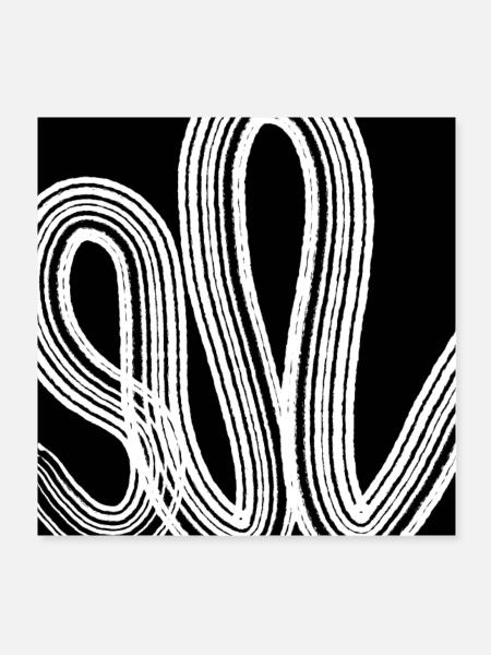 Blackwhite Abstract Design - Poster 20x20 cm - Weiß