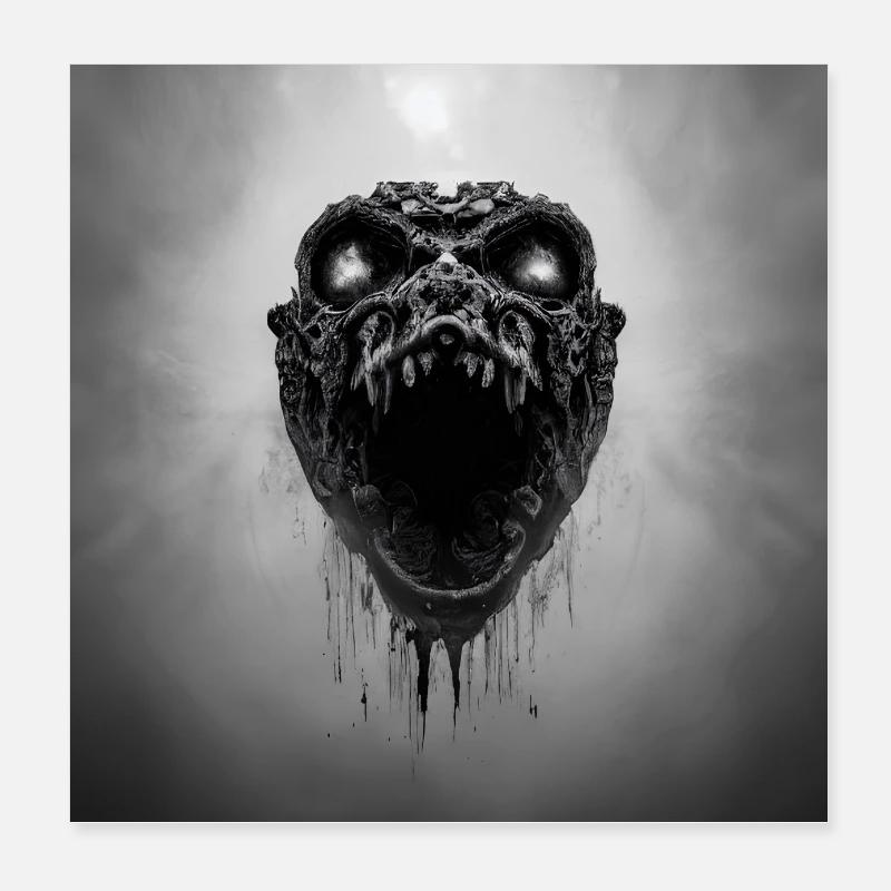 Snake Skull Poster 8" x 8" (20x20 cm)