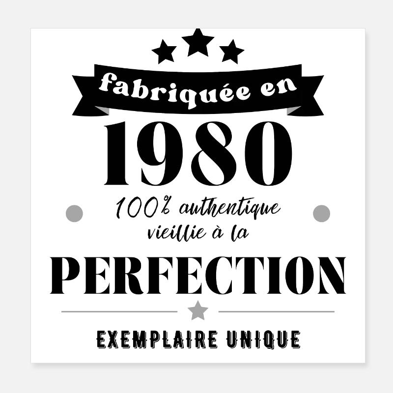 fabriquée en 1980 Poster 20 x 20 cm