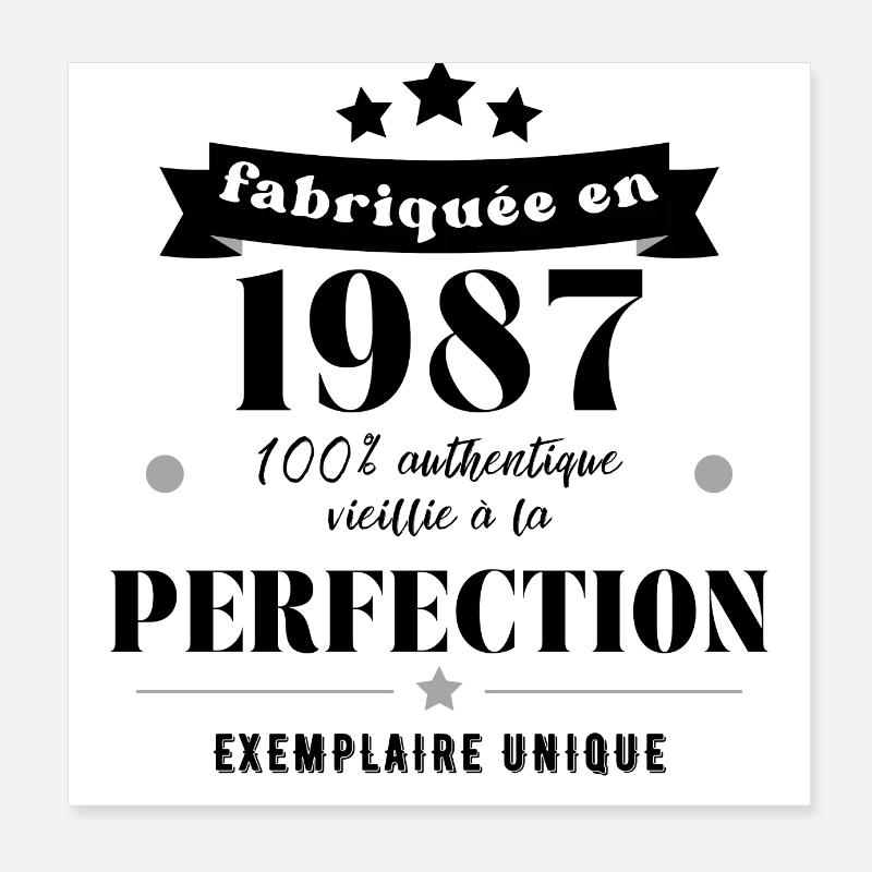 fabriquée en 1987 Poster 20 x 20 cm