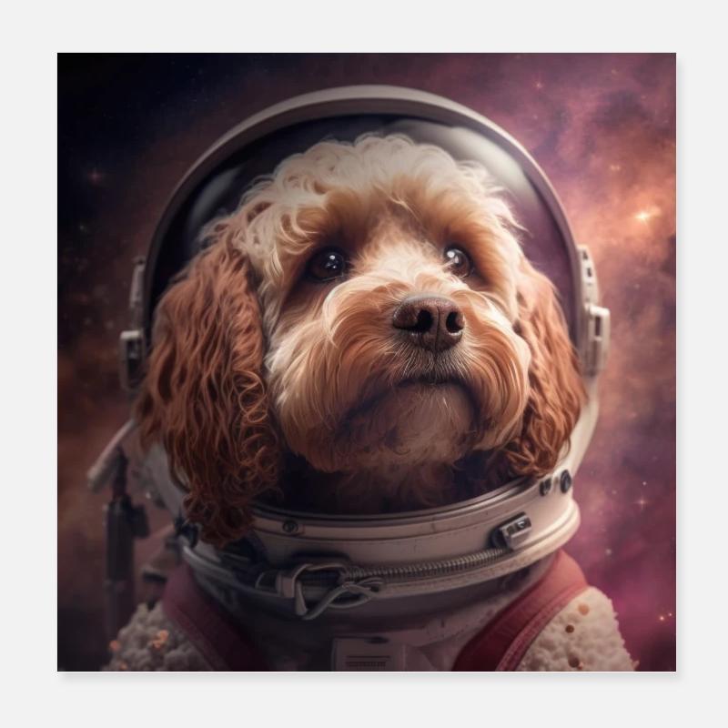 The Astrohound - Poster 20x20 cm - Weiß