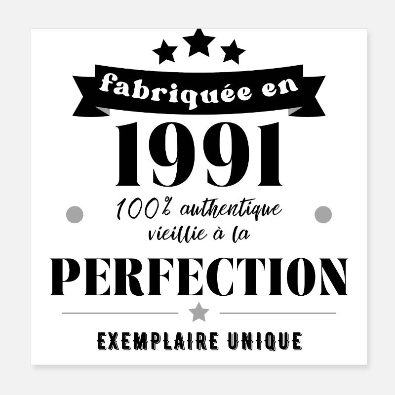 fabriquée en 1991 Poster 20 x 20 cm