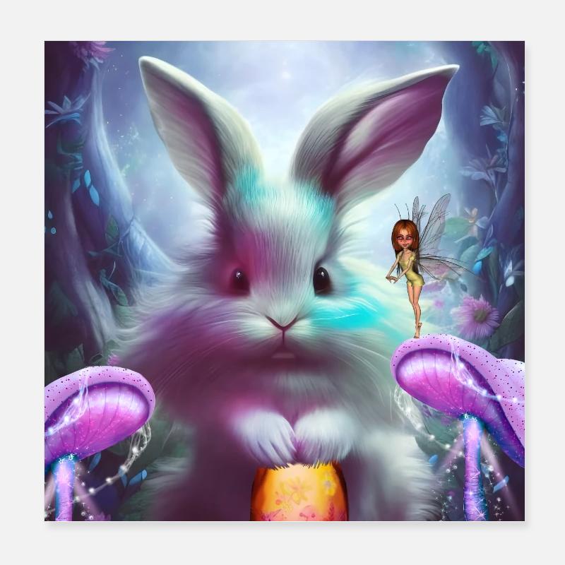 Lapin de Pâques mignon Poster 20 x 20 cm