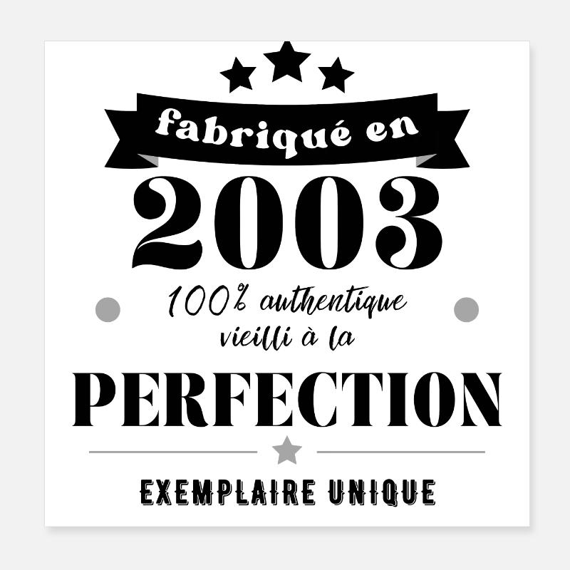 fabriqué en 2003 Poster 20 x 20 cm