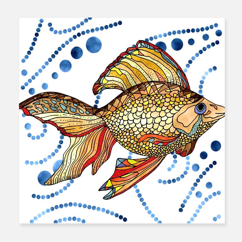 Fish Poster 8" x 8" (20x20 cm)