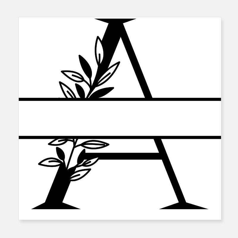 Personalisierter Blumenbrief Poster 20x20 cm