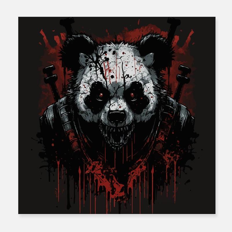 Panda Warrior Poster 8" x 8" (20x20 cm)