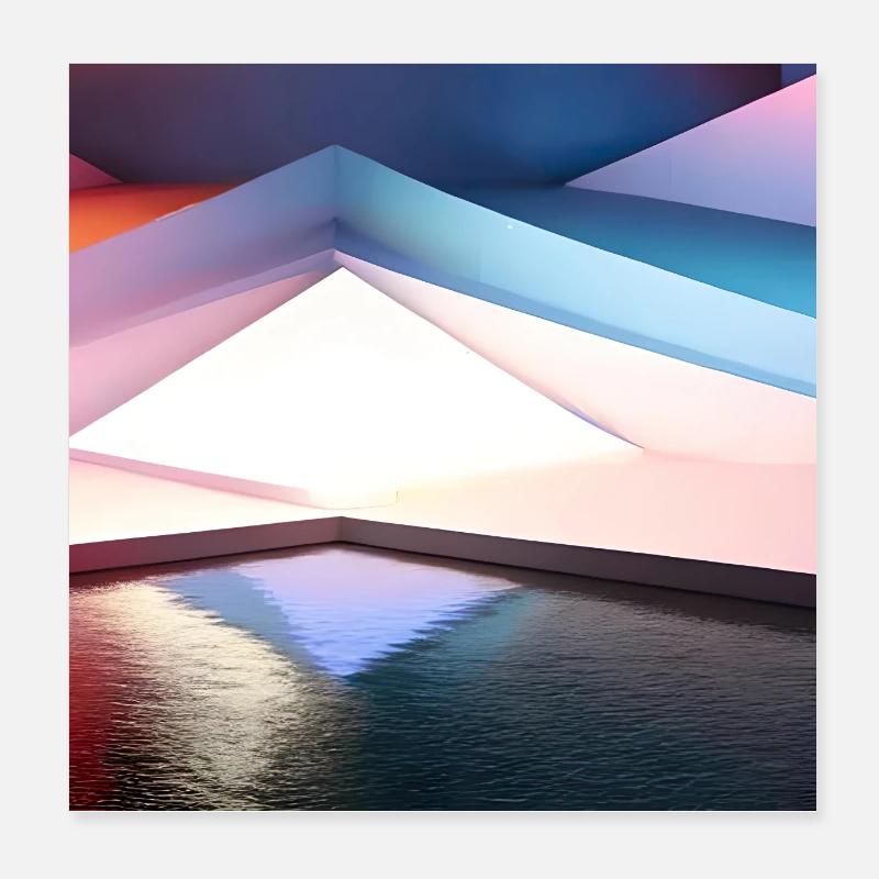 Géométrique, Design d’art numérique 3D Poster 20 x 20 cm