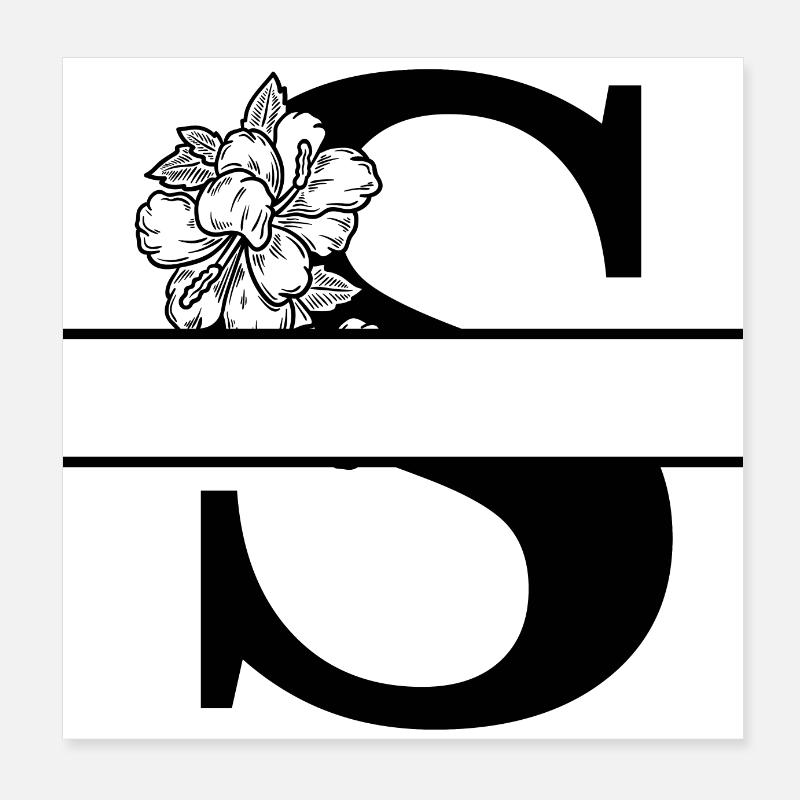 Personalized floral letters Poster 8" x 8" (20x20 cm)
