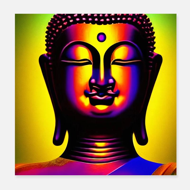 Méditation Bouddha Zen Poster 20 x 20 cm