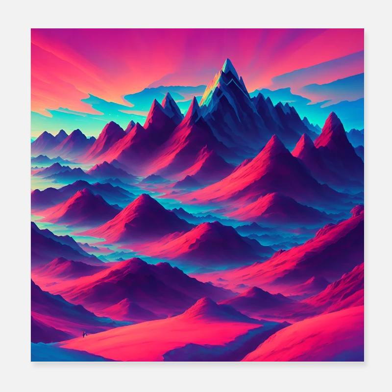 Sommets des Alpes Poster 20 x 20 cm