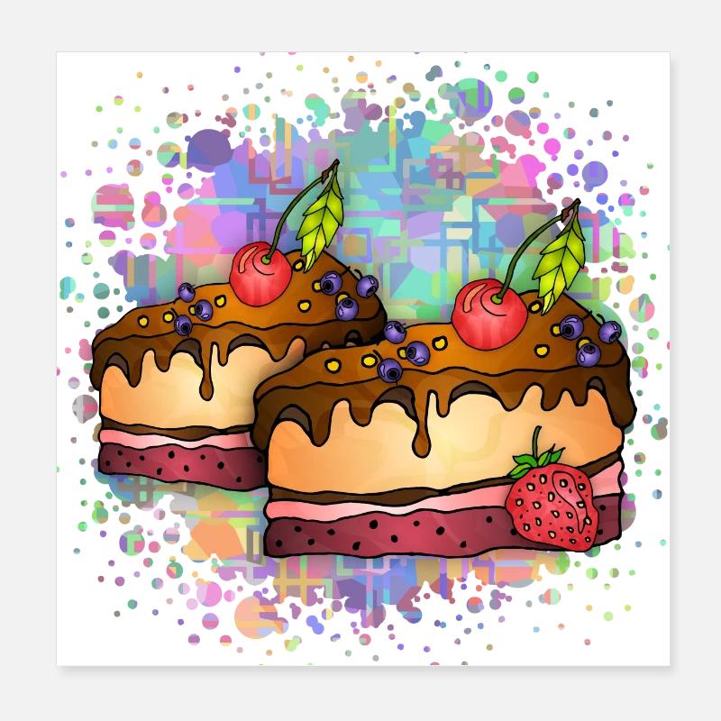 Cakes Poster 8" x 8" (20x20 cm)