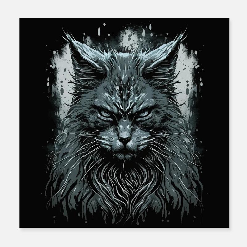 Maine Coon chat Poster 20 x 20 cm
