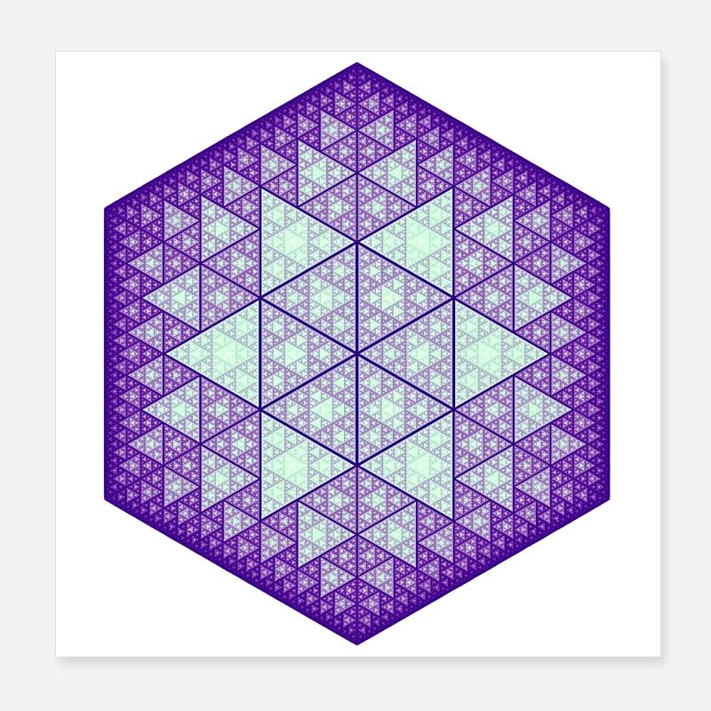 Sierpinski Hexagon Stern Poster 20x20 cm