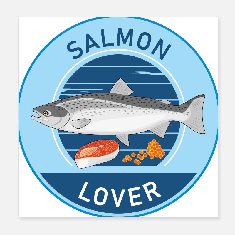 Salmon lover Poster 8" x 8" (20x20 cm)