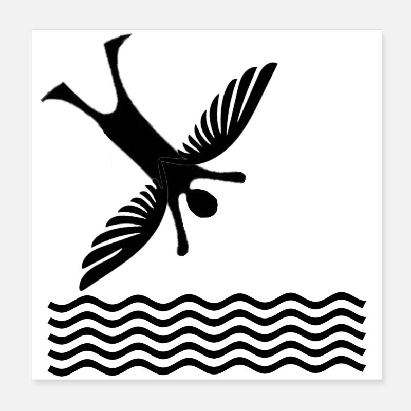 Icarus - Poster 8" x 8" (20x20 cm) - white