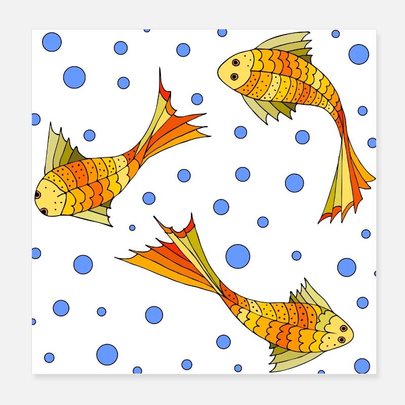 Fische Poster 20x20 cm