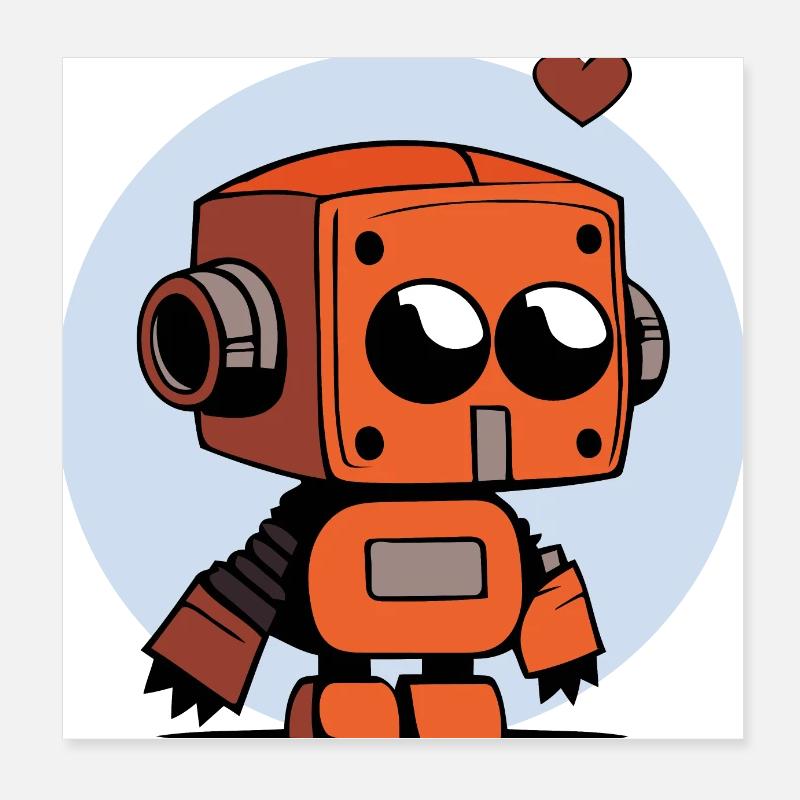 Robot love Poster 20 x 20 cm