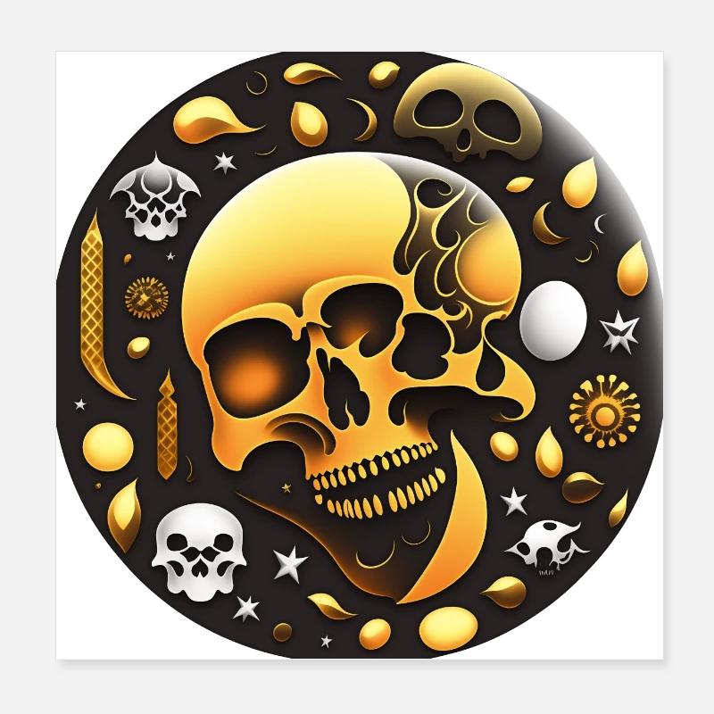 Skull Art Poster 8" x 8" (20x20 cm)