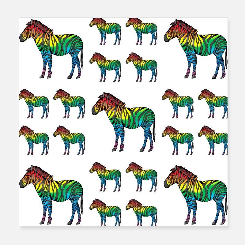 Zebras Poster 8" x 8" (20x20 cm)