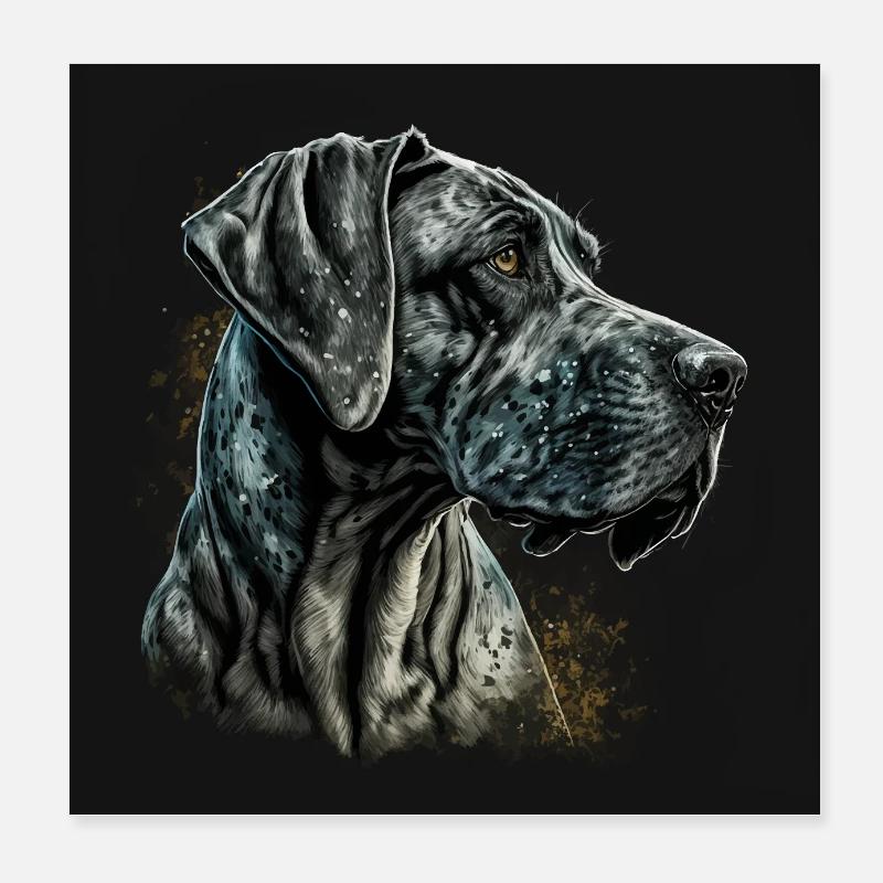 Great Dane Poster 8" x 8" (20x20 cm)