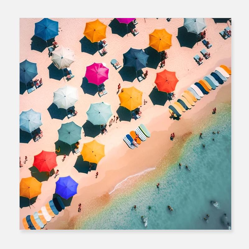 Beach, Summer, Good mood Poster 8" x 8" (20x20 cm)