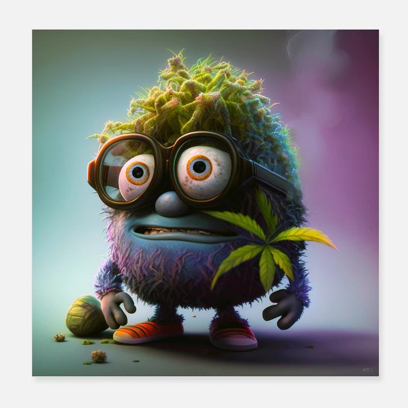 Tete de cannabis Poster 20 x 20 cm