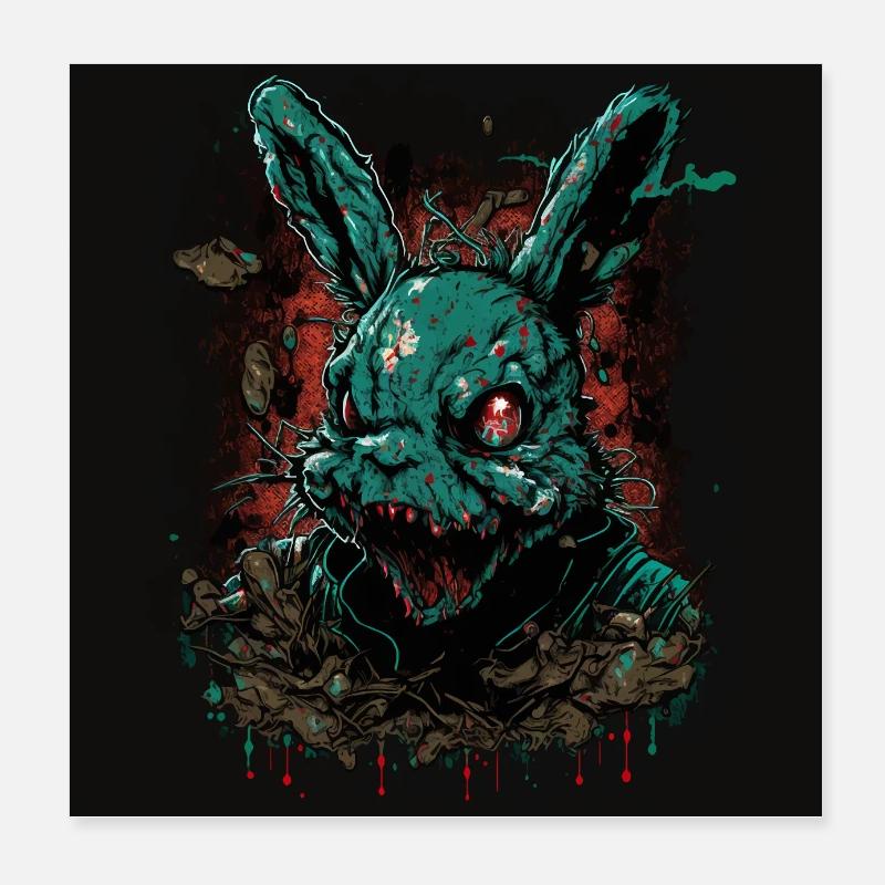 Joyeuses Pâques effrayantes Poster 20 x 20 cm