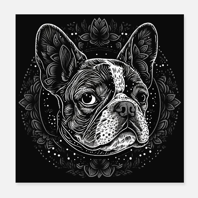 Bouledogue français Poster 20 x 20 cm