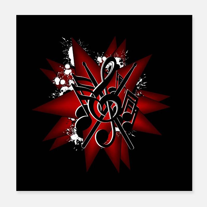 Drummer Sterne Poster 8" x 8" (20x20 cm)