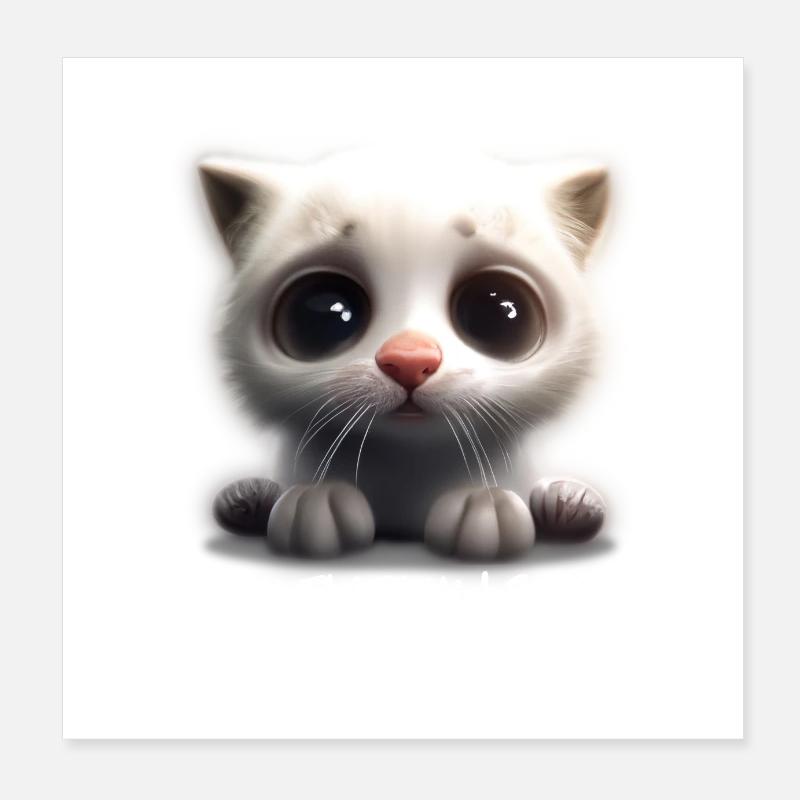 Chaton super mignon avec des dictons drôles et effrontés. Poster 20 x 20 cm