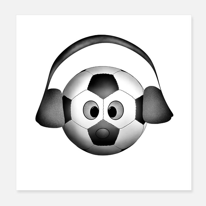 Fußball Kopfhörer Poster 20x20 cm