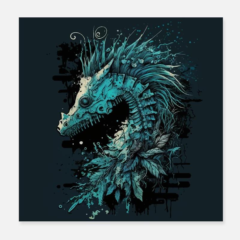 Crinchy Seepferdchen Poster 20x20 cm