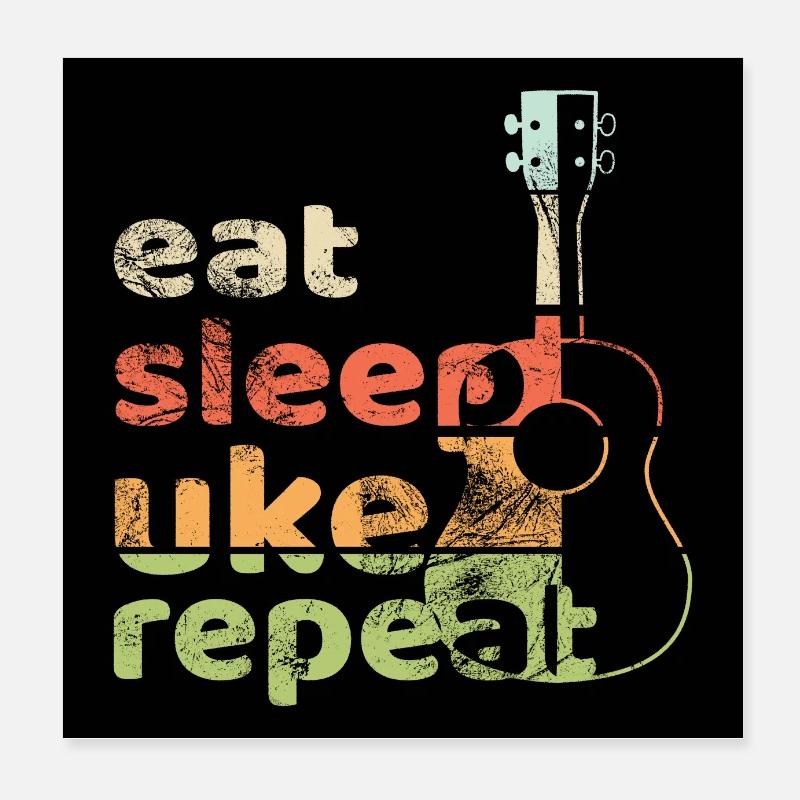 eat sleep Uke repeat! - Poster Poster 20x20 cm