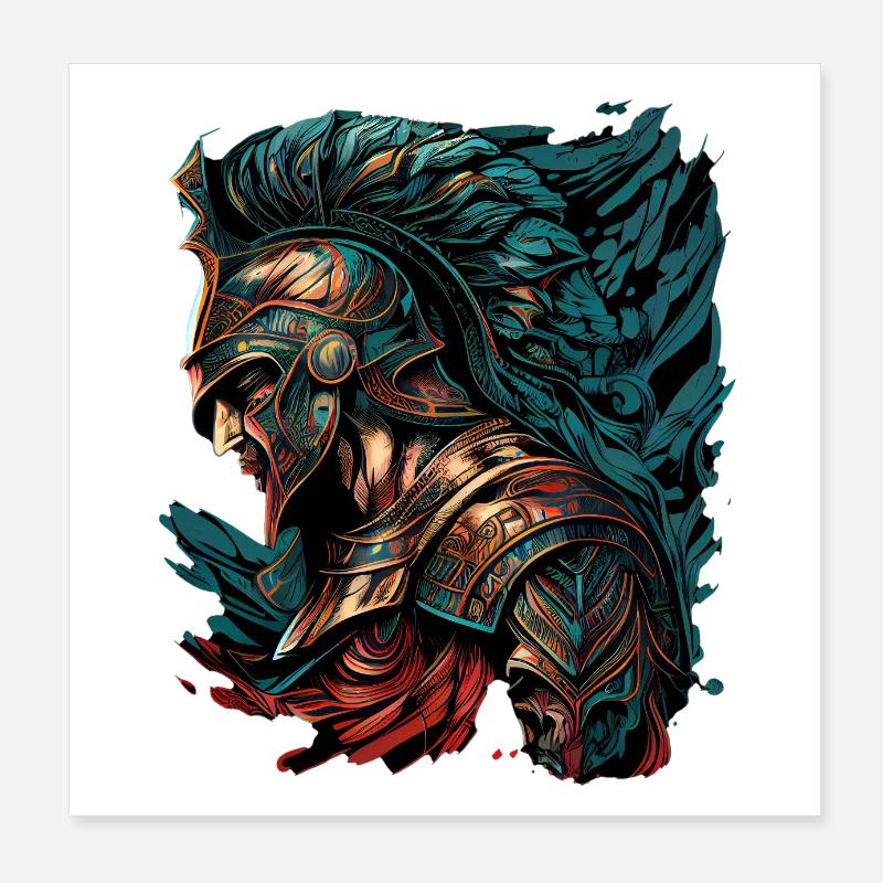 Spartan warrior Poster 8" x 8" (20x20 cm)