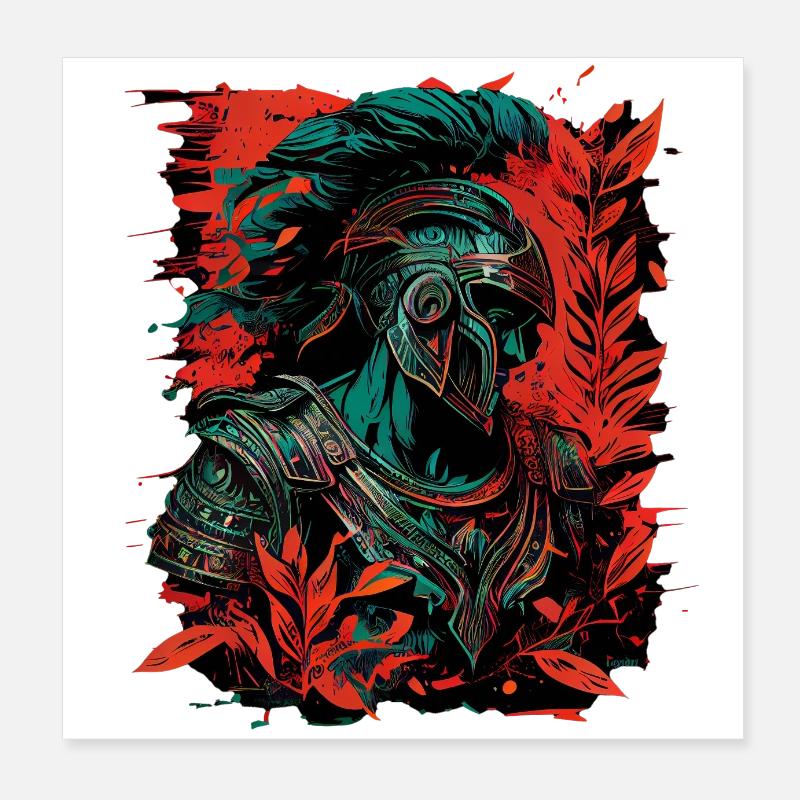 Spartanischer Krieger Poster 20x20 cm