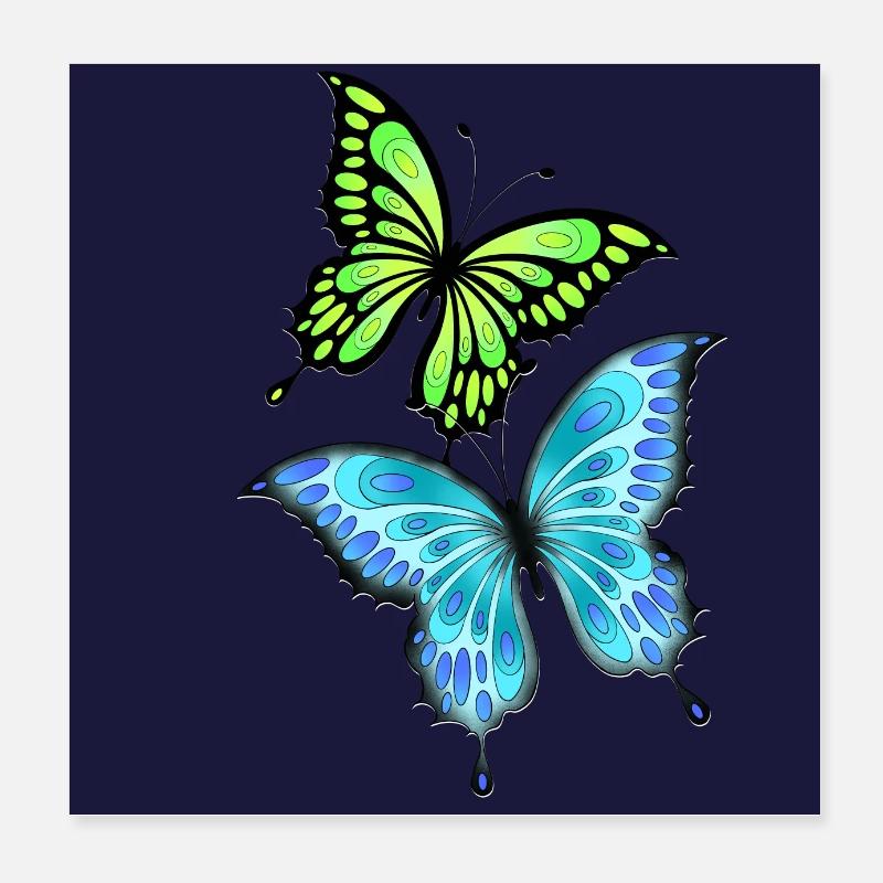 Papillons Poster 20 x 20 cm