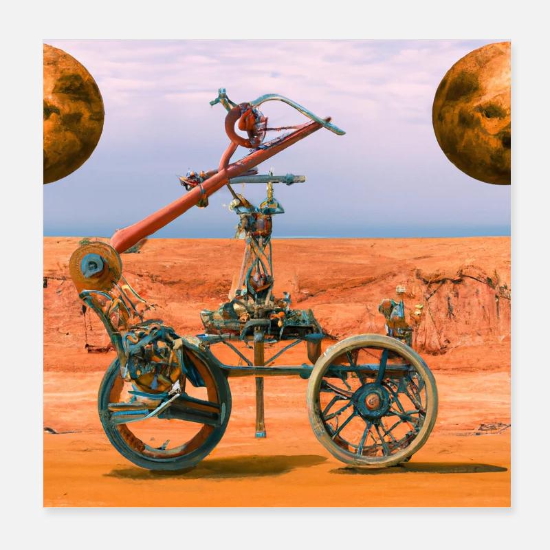 Mars car in steampunk style Poster 8" x 8" (20x20 cm)
