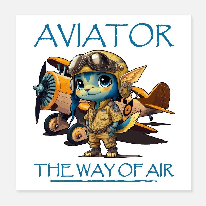 AVIATEUR (avion, aviation) Poster 20 x 20 cm