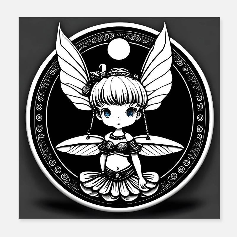Kleine Elfe Fee Poster 20x20 cm